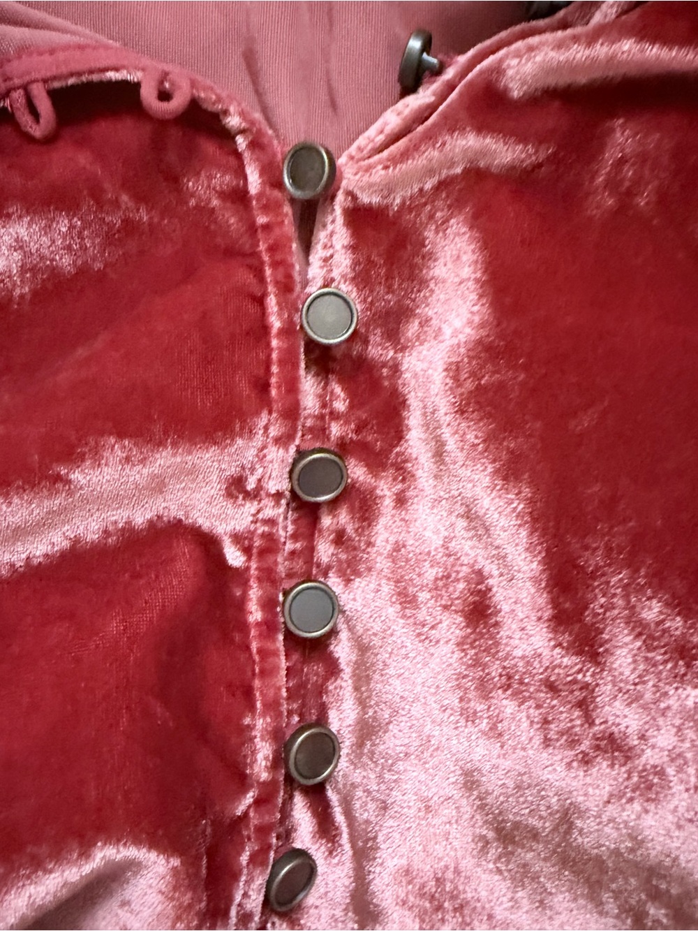 Anthropologie Kristianne Velvet Blouse in the burnt orange/rust Oversized Ruffle - Picture 6 of 10